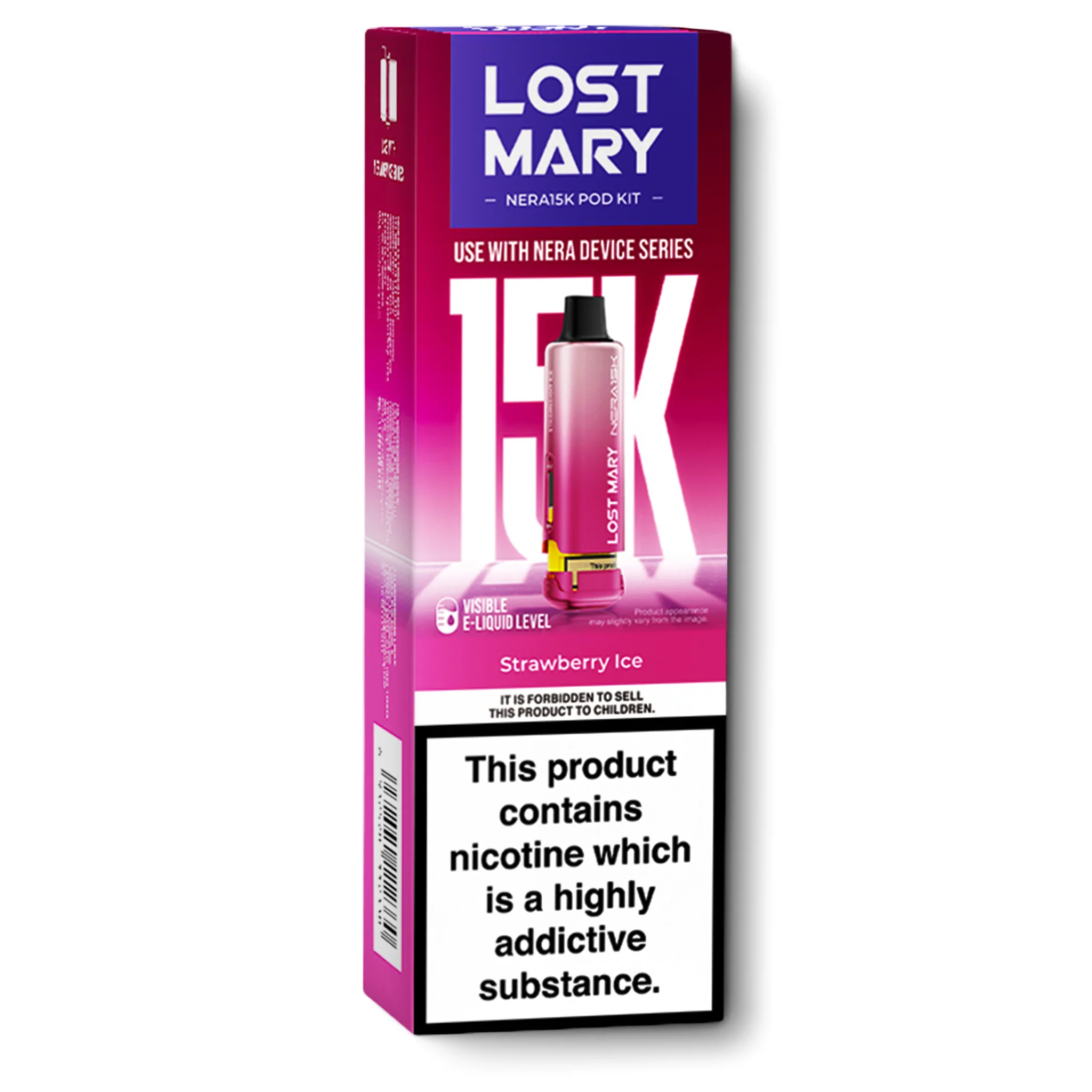 Strawberry Ice Lost Mary Nera Fullview 70K Vape Pod 1 Strawberry Ice Lost Mary Nera